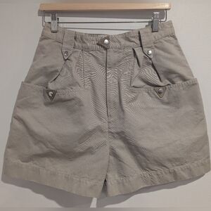 Isabel Marant Etoile High Waisted Wide Leg Shorts With Suede Accents Size 6